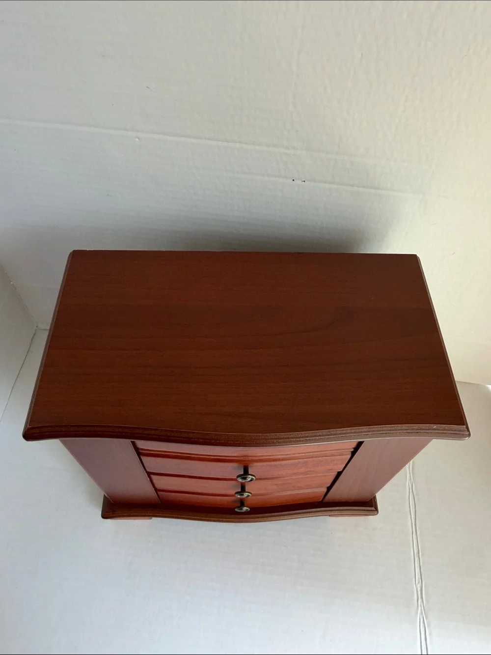 Classic Wooden Jewelry Organizer with Mirror in Brown Vintage